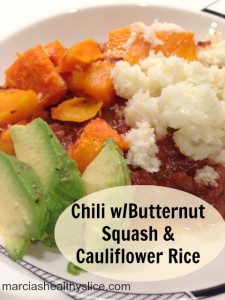 Butternut Squash Chili with Cauliflower Rice