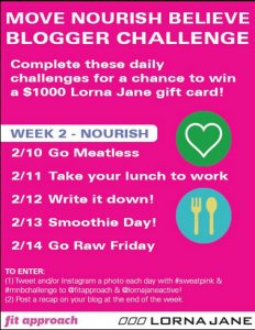 Lorna Jane #mnbchallenge Nourish