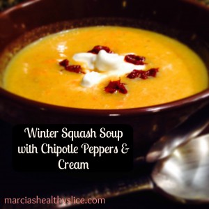 Winter Squash Soup wChipotle Peppers & Cream