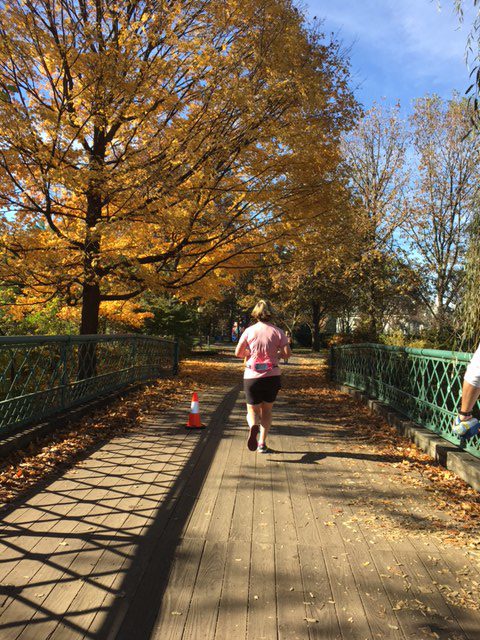 Indy Marathon pink tee